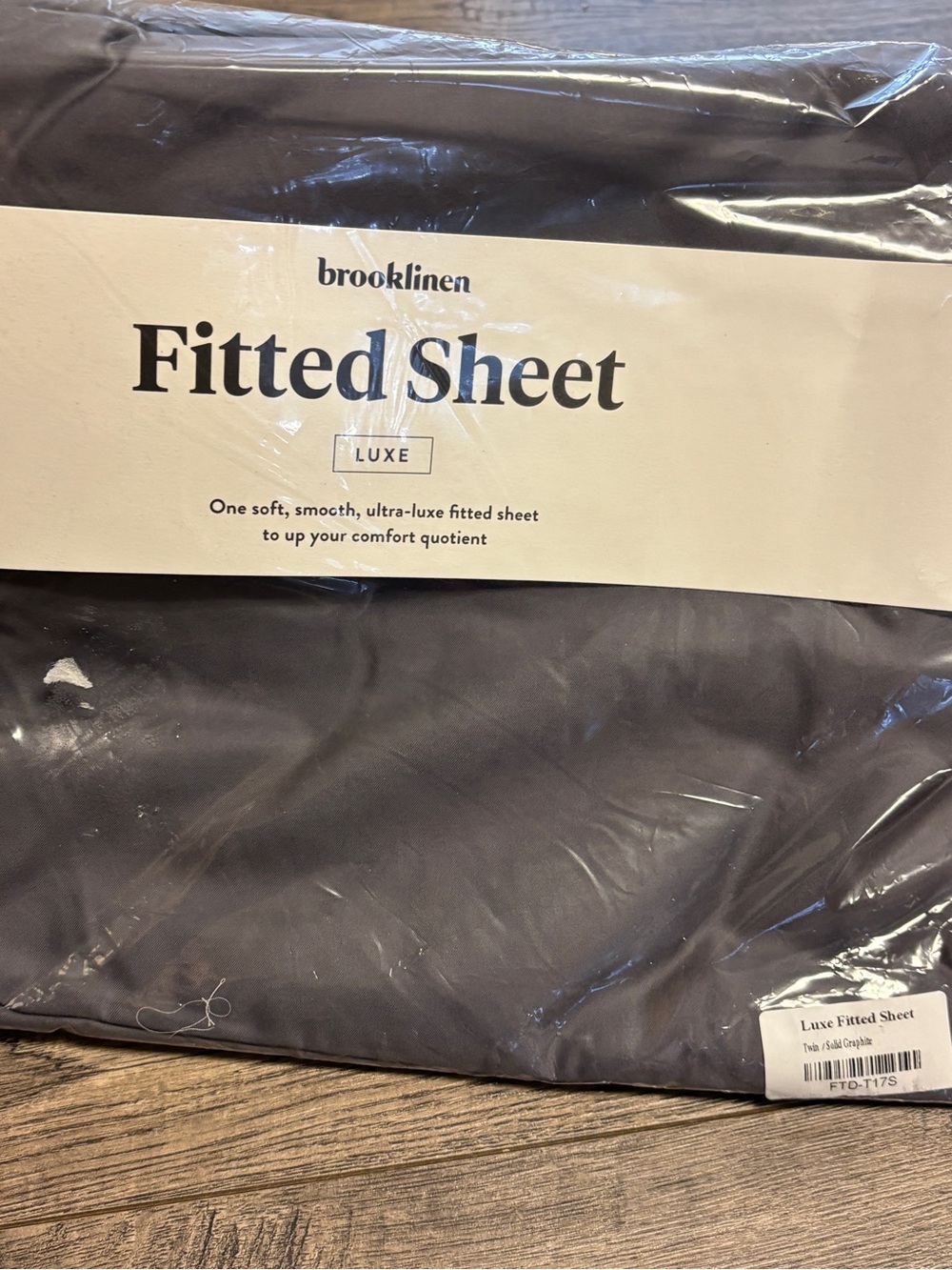Brooklinen Luxe Sateen FITTED Sheet Twin Graphite Gray